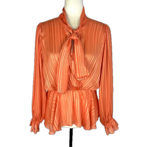 New Collection orange bow blouse